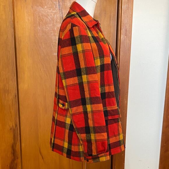 VTG 70s Swanndri John Mack Red 100% Pure Virgin Wool Plaid Performance Jacket - Picture 5 of 8